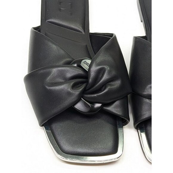 NWOB DKNY Women's Doretta Black Square Toe Slide Sandals Size 7 (MSRP $120) - Picture 5 of 9